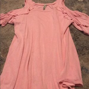 pink cold shoulder shirt